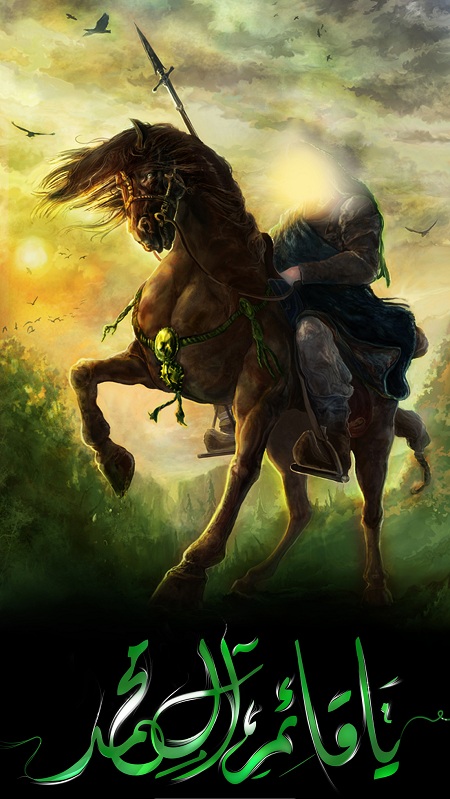 تصویر امام زمان سوار بر اسب