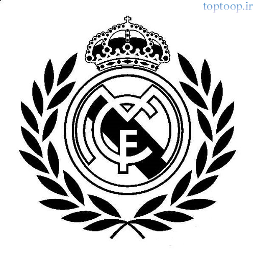 toptoop.ir لوگوی رئال مادرید 2017 سیاه و سفید