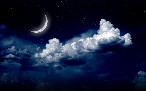 عکس ماه در اسمان شب