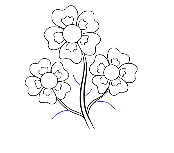 نقاشی ساده از گل کارتونی