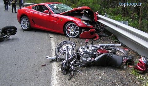 عکس تصادف با موتور سیکلت