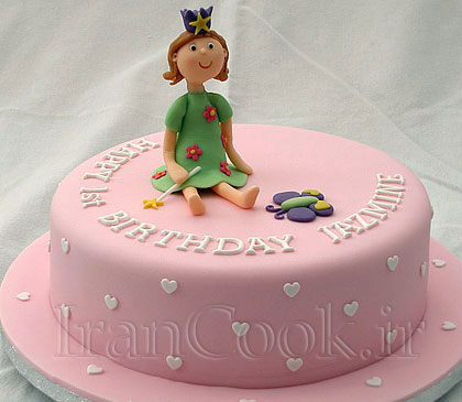 کیک تولد دخترانه ی زیبا