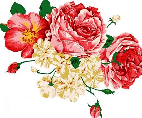 نقاشی ساده از گل رز